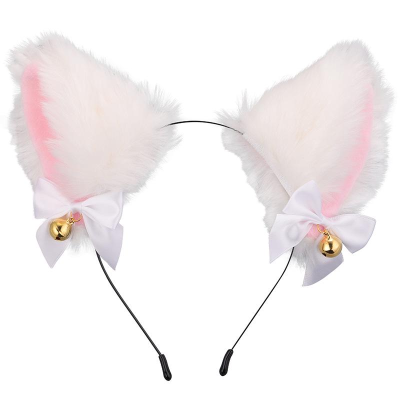 Cat Ears Bell Headband - Cosplay Catwoman Hair Accessory for Christmas & Halloween