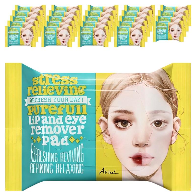 Ariul Relieving Pureful Lip & Eye Remover Pads 30p, 55g, 25 pcs