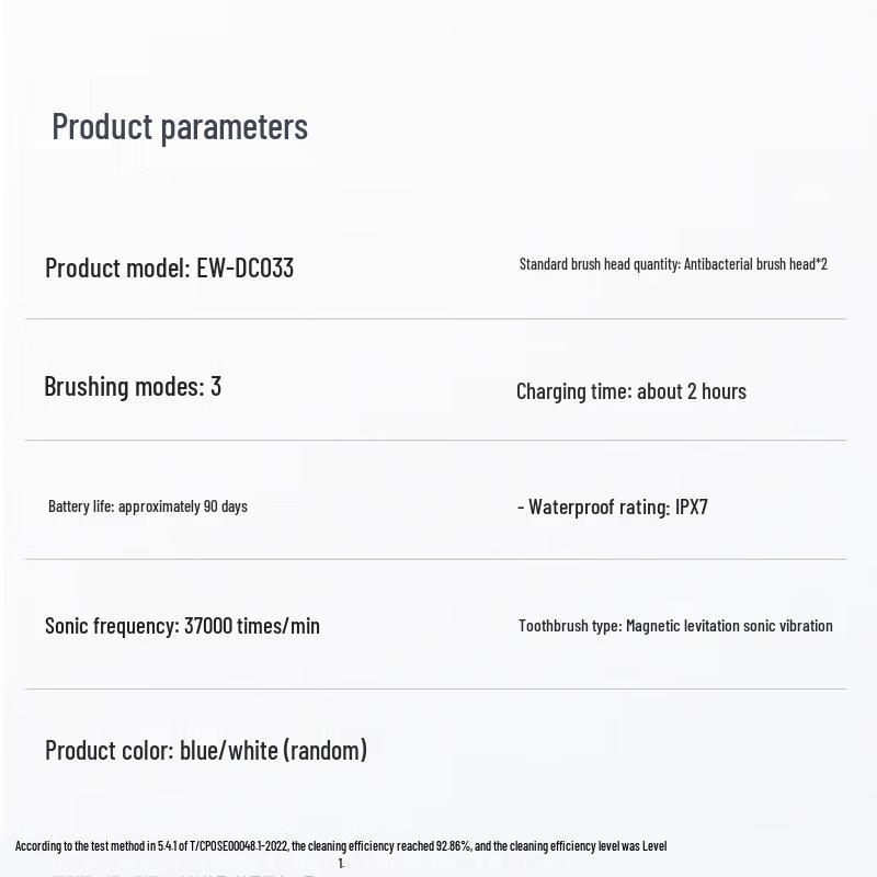 Panasonic EW-DC033 Sonic Electric Toothbrush CN plug (adapter included)