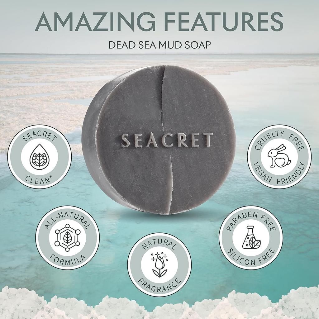 SEACRET Mattierender Schlamm Gesichts-Totes Meer Feste Gesichtsseife 125g, Reinigungsmittel, Infusion, Seife, Schaum, Hautpflege,