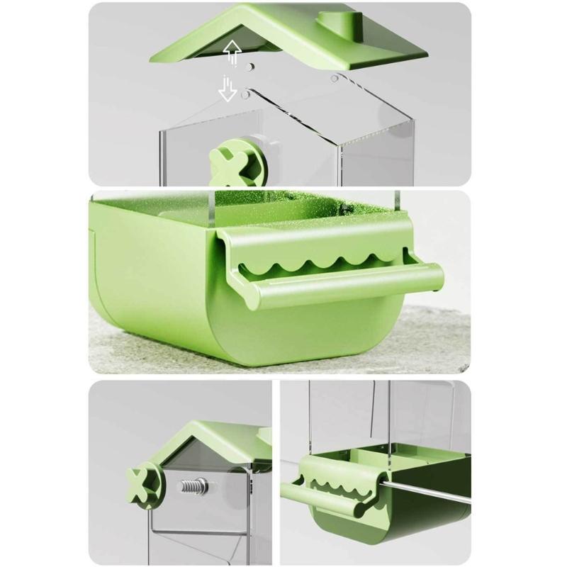 Automatic Bird Feeders Screw On Cage for Indoor Bird Feeders Transparent Visiable Large Capacity Bird Feeding Tool