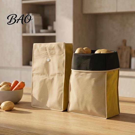 Vegetable Freshness Preserver Reusable Self Sealing Potato Onion Storage Bags, Light Blocking Bag with Side Non Woven Produce Container Zipper,