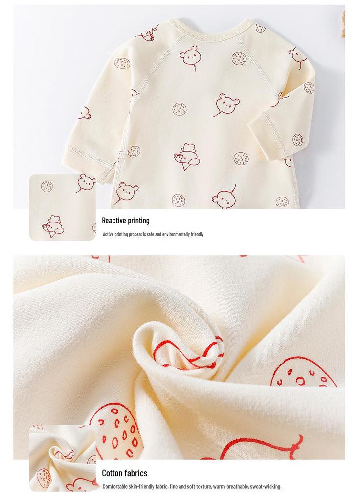 Unisex Newborn Cotton Boneless Half-Back Onesie for Spring, Summer, and Autumn