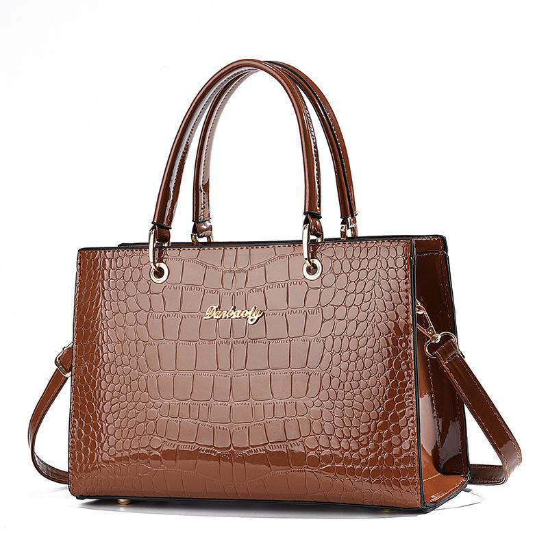 Fashion Handbag Simple To Use Shoulder Bag Foreign Style Latest Crossbody Bag Big Capacity Female Bag Crocodile Print Mother Bag