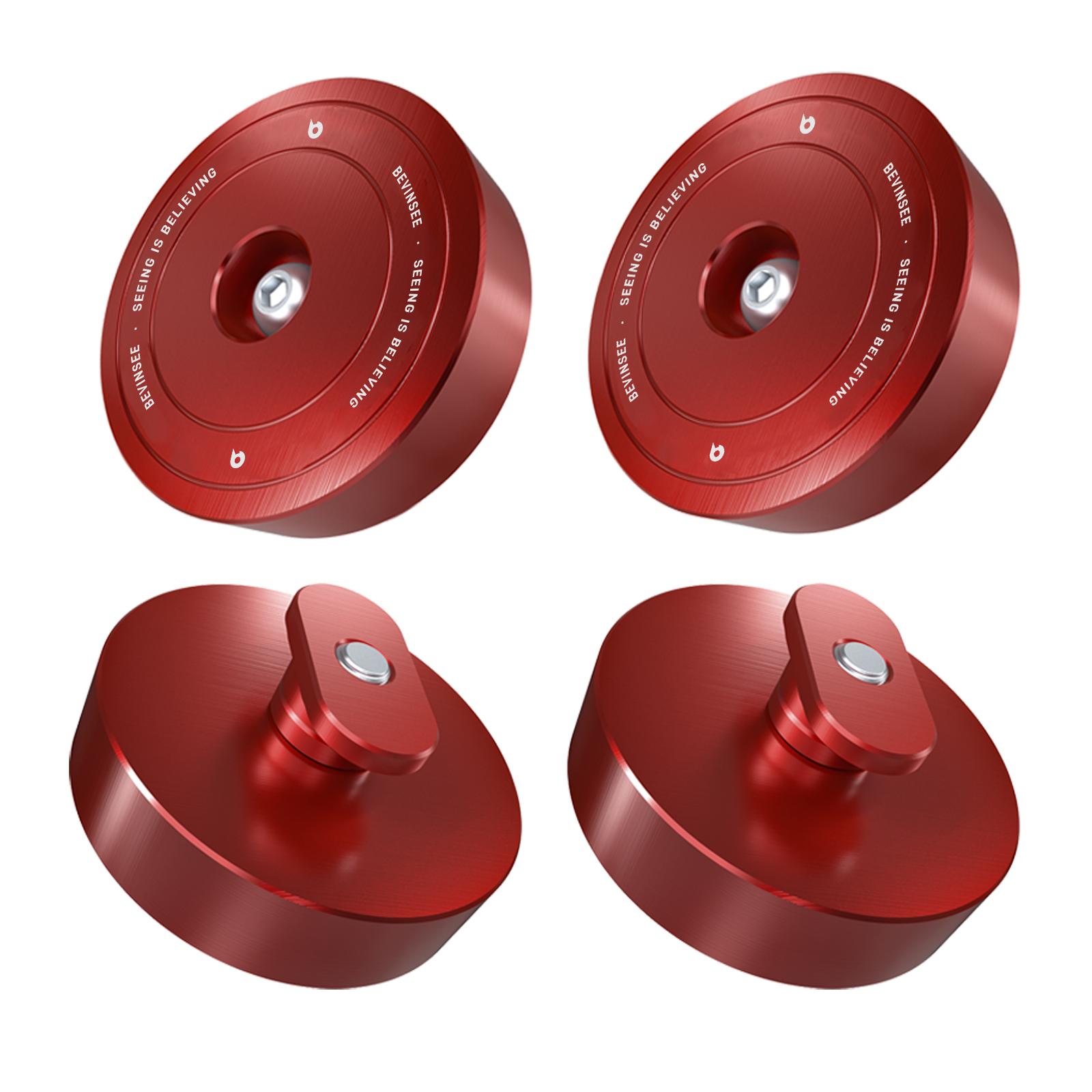 

(4 pieces) BEVINSEE Aluminum Jack Pads for Corvette C8 C7 C6 C5 GS Z06 ZR1, Car Accessories червоний