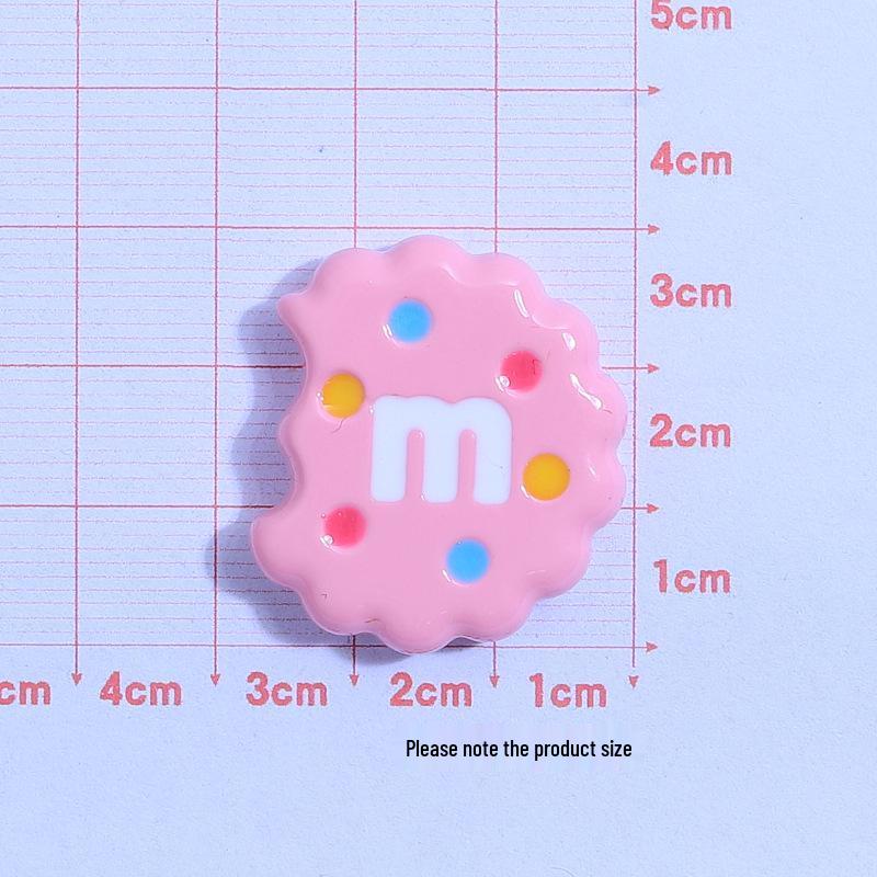 Handmade Colorful M Cookie Toy Ornaments: Creative DIY Kit with Cream Glue & Resin Accessories
