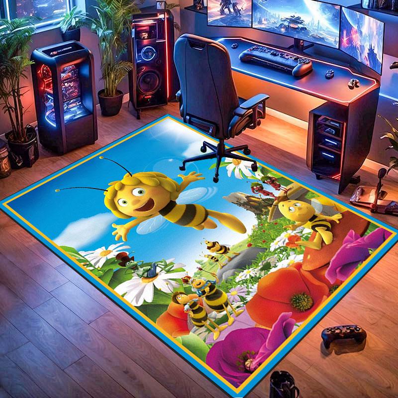 Biene Maja Teppich, geeignet für Wohnzimmer, Schlafzimmer, Spielzimmer, Computerraum und Heimdekoration.