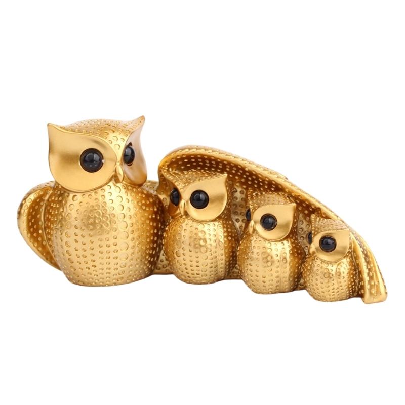 

Garden Owl Decors Statue Fairys Garden Accessories Outdoor Animal Figurines Housewarming Gift for Patio Yard Ornament золотий