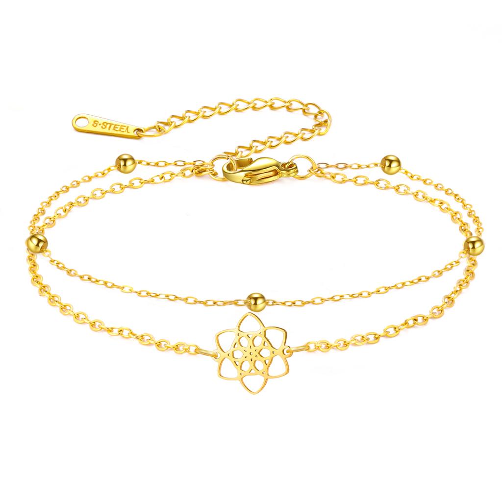 LIKGREAT Flower of Life Bracelet Vintage Bracelets for Women Men Fashion Charms Sacred Geometry Jewelry Gifts