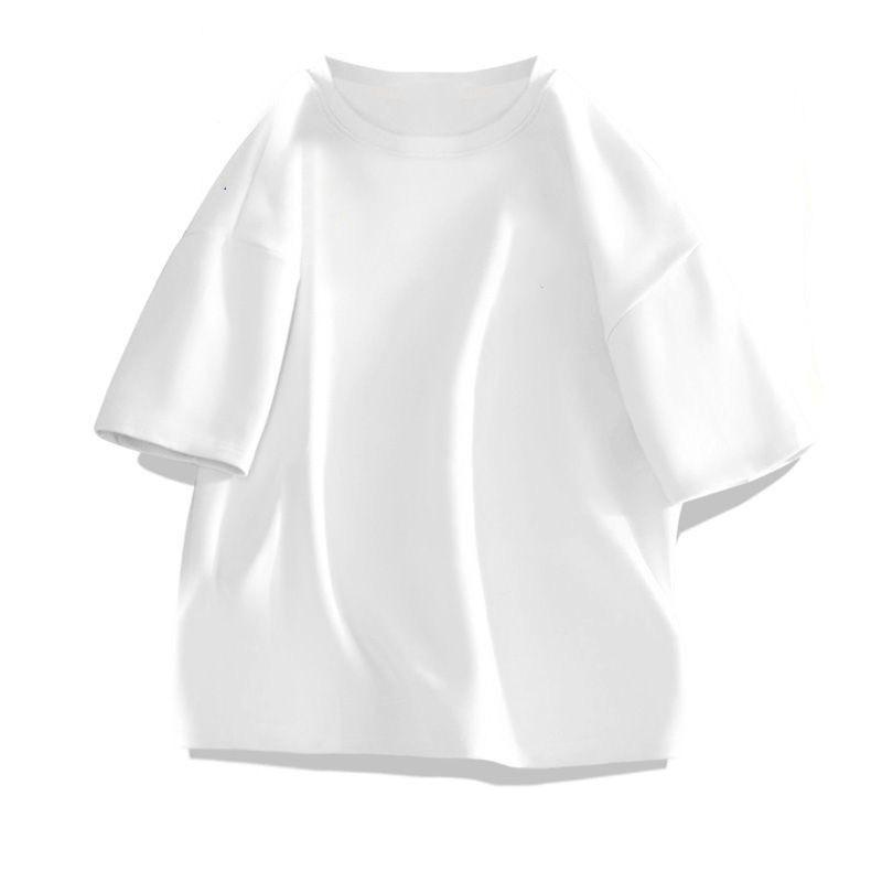 Unisex Trendy Cotton Short Sleeve T-Shirt - Simple Print, Five-Point Sleeve, Summer Style