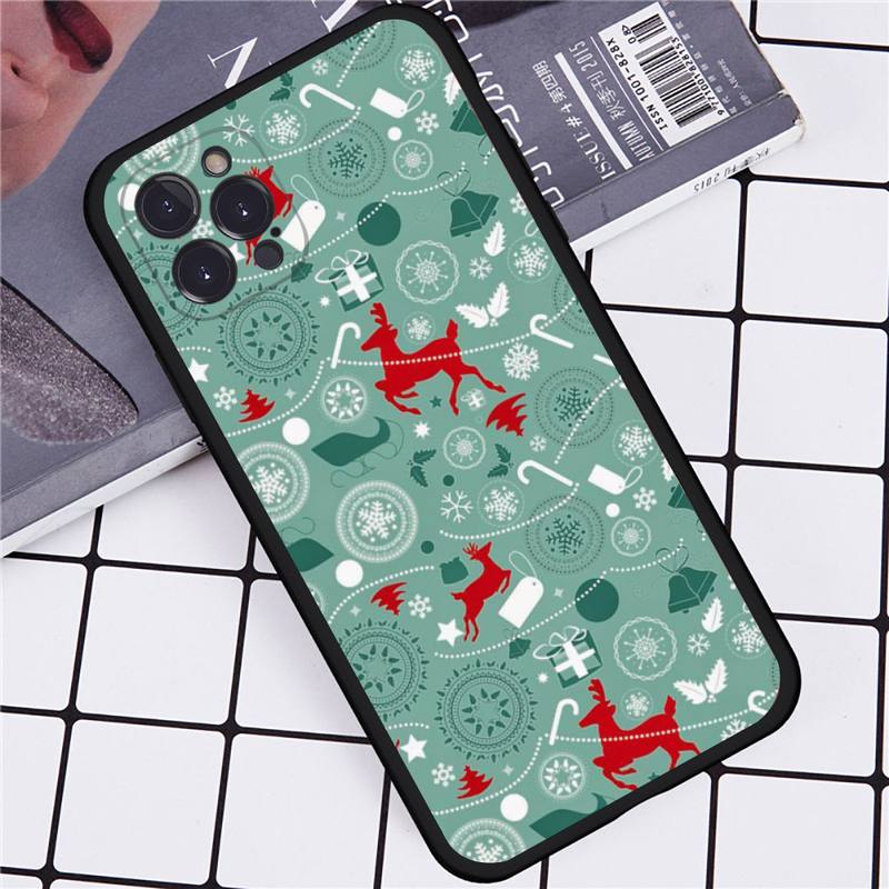 Christmas Santa Claus Elk Phone Case For iPhone 14 11 12 13 Mini Pro Max 8 7 6 6S Plus X SE 2020 XR XS Funda Case