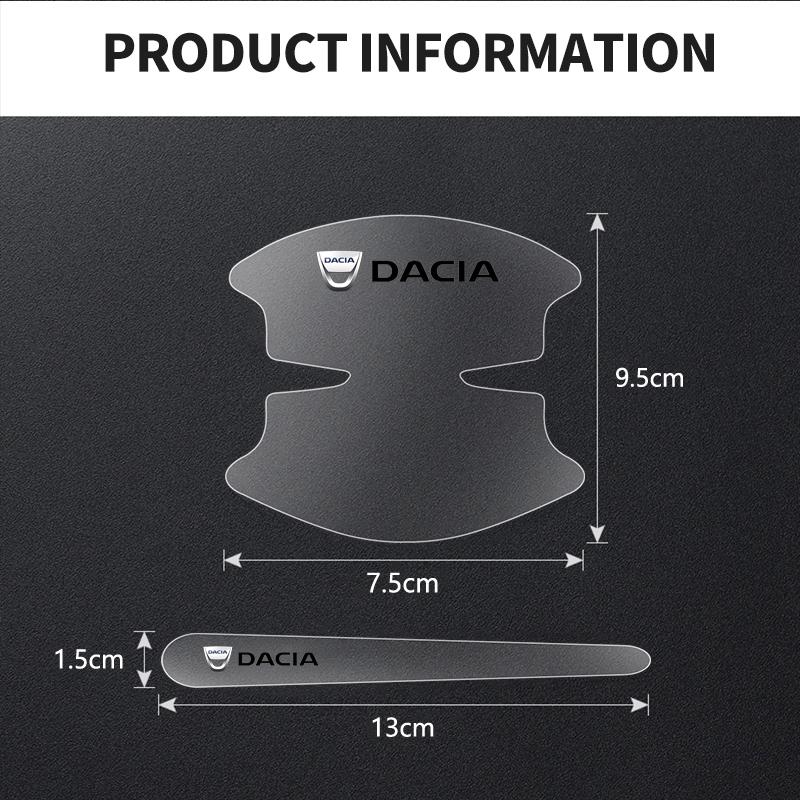 8Pcs Transparent Car Door Handle Wrist Sticker Protective Film Car Accessories For Dacia Bigster Spring Duster Sandero Jogger RS