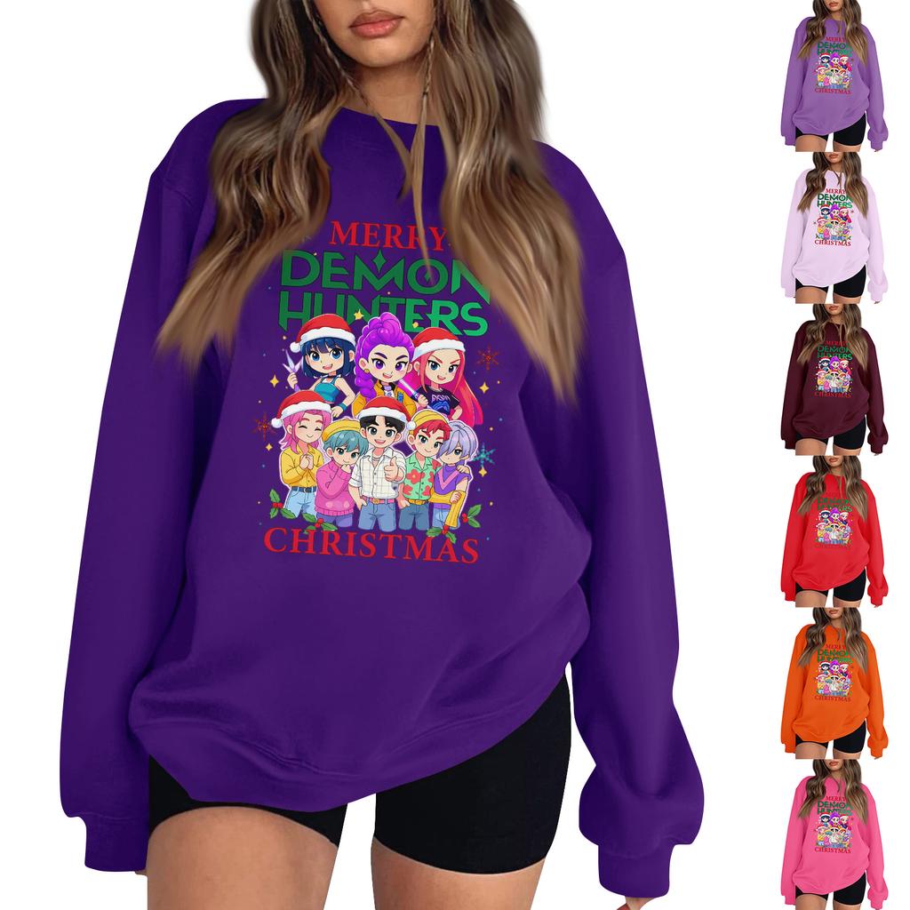 Women's Fashion Long-Sleeve Pullover Sweatshirt With Fun Movie-Themed Print