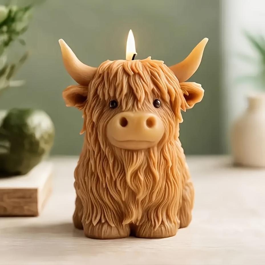 1 Pcs 3D Yak-Shaped Candle Silicone Mold DIY Animal-Shaped Scented Candle Plaster Cement Mold Christmas Decorations
