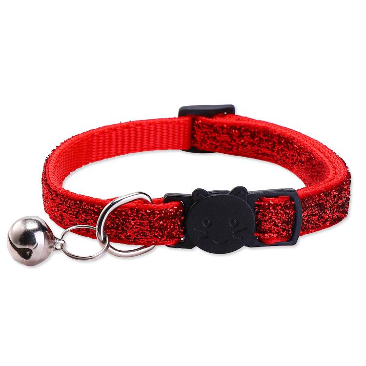 Glitter Cat Collar with Bell, Multiple Colors Available