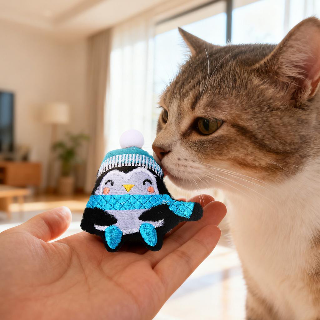 Pet Plush Interactive Playset, Plush Toys Include Christmas Trees, Snowmen, Penguins, Suitable For Pet Teeth Grinding And Interactive Play