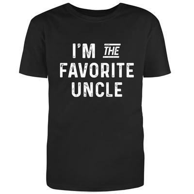 Unisexs Black Half Sleeves Cotton Im The Favorite Uncle Humor Funny T Shirt
