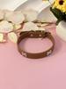 PU Leer Honden Halsband met Roestvrij Staal Bot Accent voor Kleine en Middelgrote Honden - Leash Compatibel