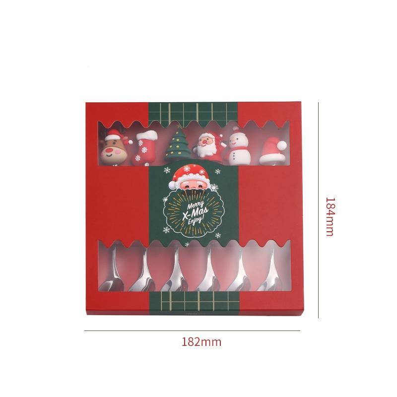 4/6ks Vánoční sada vidliček a lžic Nerezová ocel Kreativní stolní nádobí Dárková sada