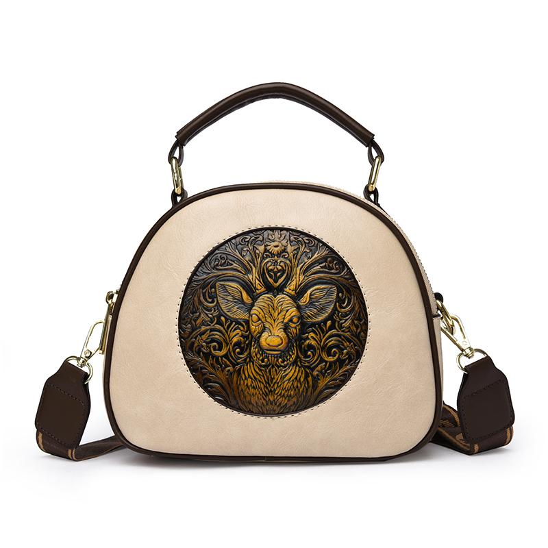 Vintage Handbags Women Shoulder Bags Luxury Designer Round Bag High Quality Gift Embossed Printed Crossbody Purse for Women 2026