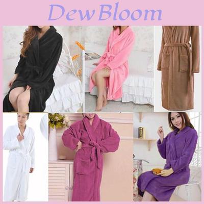 Luxurious Coral Fleece Warm Bathrobe For Men And Women Flannel Winter Kimono