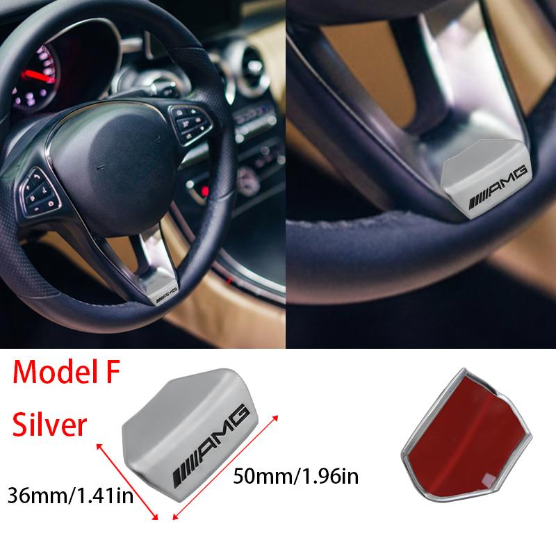 OLV5 3D Metal Car Logo Steering Wheel Sticker Decoration For Mercedes Benz AMG GLC W203 W206 W220 W205 W211 W212 W201 W210 W108 Class