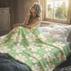 Soft Retro Floral Flannel Blanket Warm Soft Halloween Christmas Decorative Couch Warm Cozy All-Season Gift