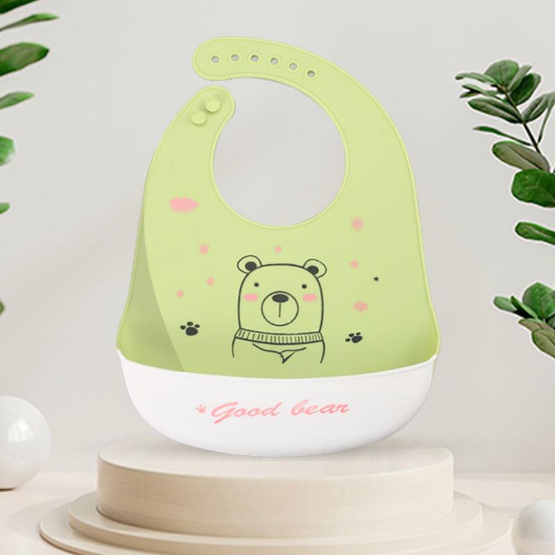 Waterproof Silicone Baby Bib - Large, Wash-Free, Drool & Meal Bib for Newborns and Children