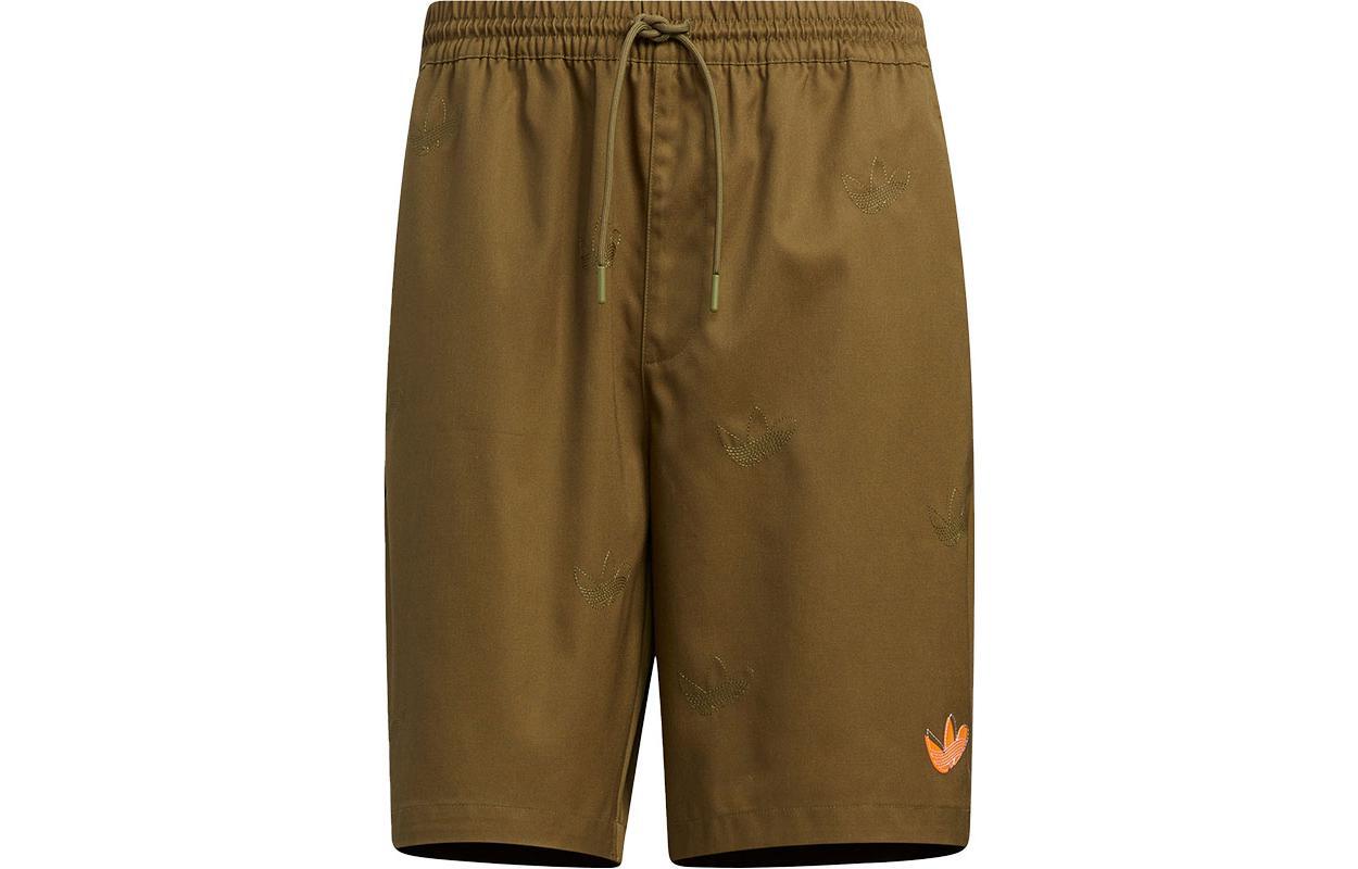 adidas Solid Color Logo Embroidery Print Straight Casual Shorts HS1911 XS