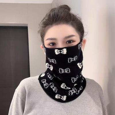 Masque facial en laine jacquard tricoté: Protège-cou et écharpe chauds et polyvalents pour l'automne/l'hiver, étanches à la poussière et au vent pour le cyclisme en extérieur.