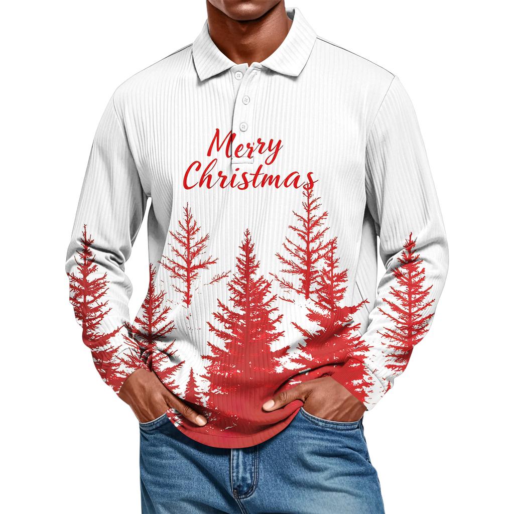 Men's Casual Style Solid Color Loose  Shirt Long-sleeved Top