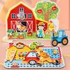 Fire Scene Wooden Lacing Figures Educational Early Learning Wooden Stringing Toy for Kids