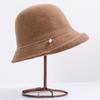 High-end New Wool Hat Women's Autumn and Winter Fashion Curling Top Hat Temperament Celebrity Bucket Hat Elegant Basin Hat