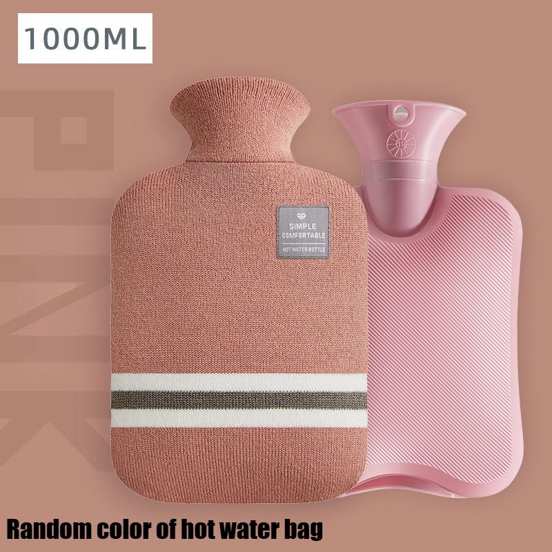 

Hot Water Bottle with Classic Striped Cover, Hot Water Bag for Menstrual Cramps, Neck and Shoulder Pain Relief Hand Feet Warmer