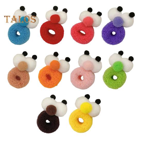 5/10Pcs Hair Ties Big Eyes Cartoon Shape Hairband Candy Color Hair Ring Double Ball Hair Ties High Elastic Hair Ropes