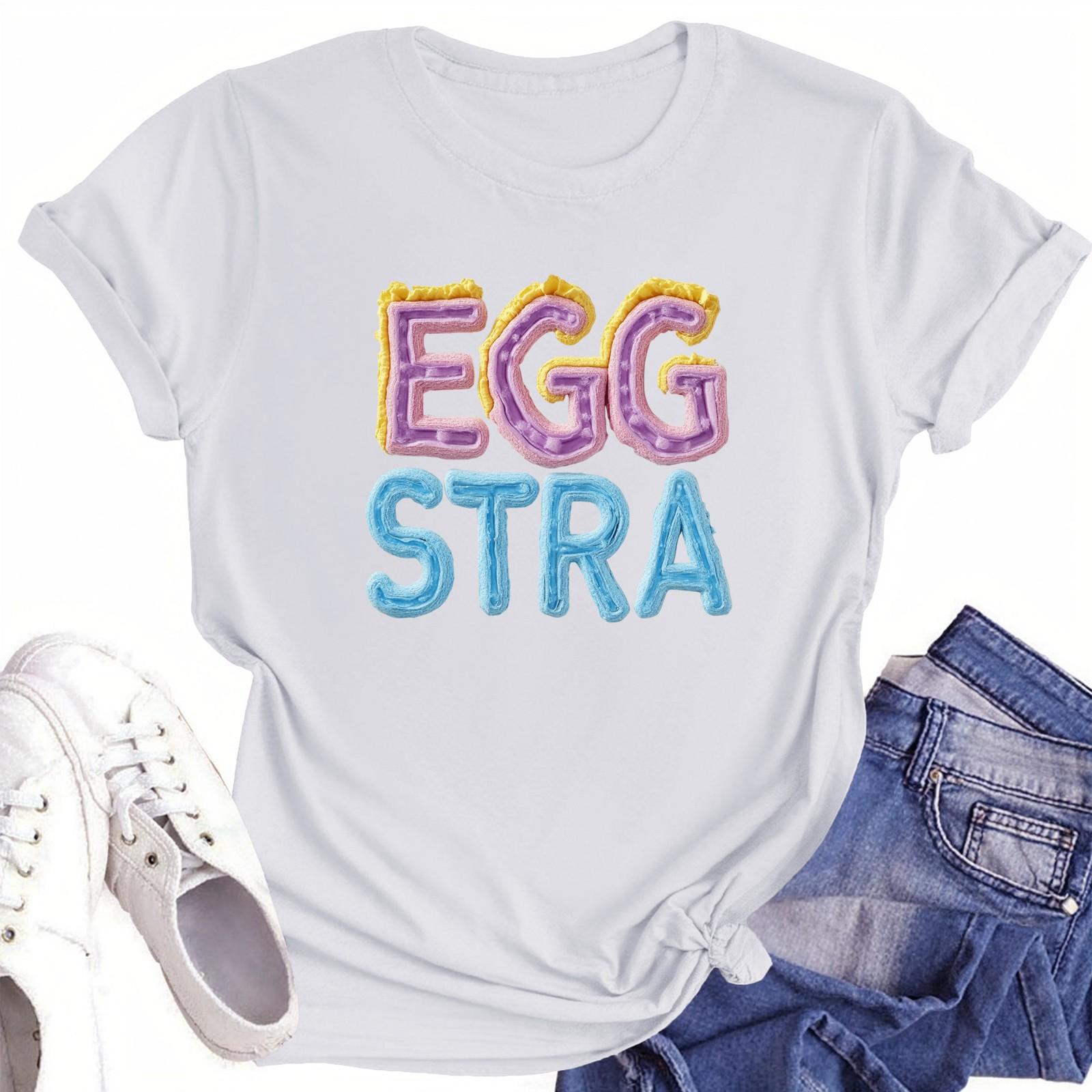 

Жіноча повсякденна футболка з круглим вирізом і короткими рукавами XL білий