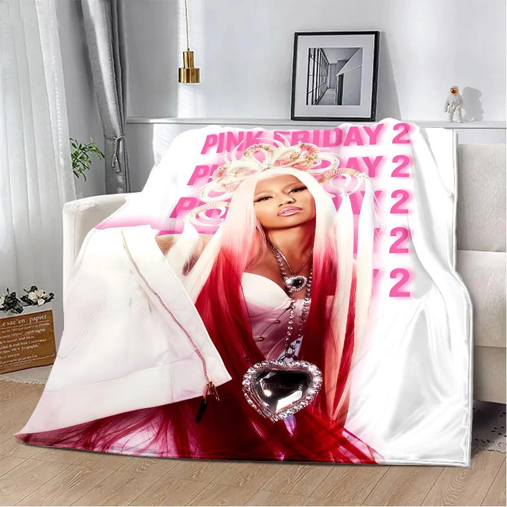 New Nicki Minaj Rapper Pink Friday 2 Printed Blanket Picnic Blankets Warm Blanket Soft and Comfortable Home Travel Birthday Gift