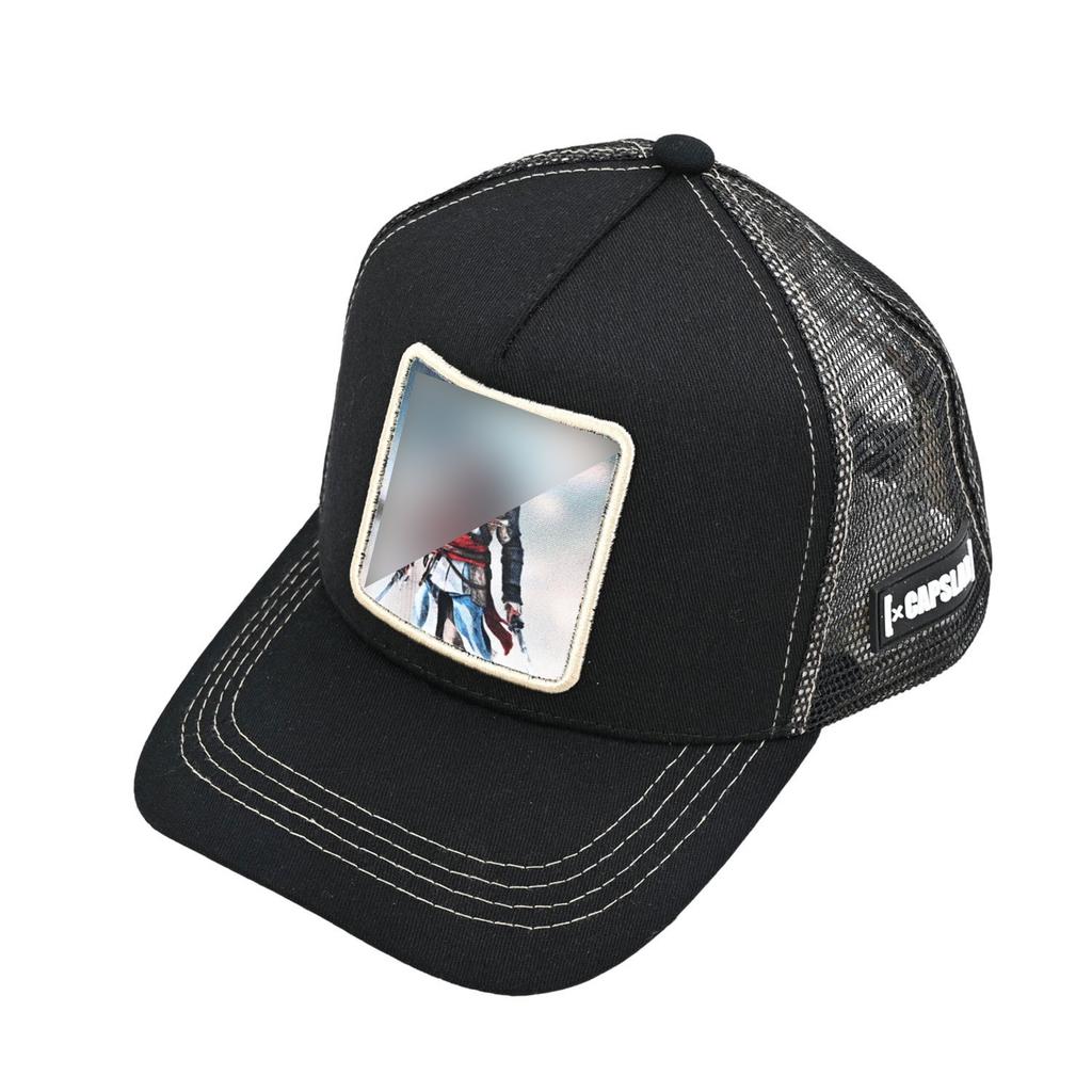 Personalized cartoon cartoon hat, trendy and cool mesh hat, embroidered baseball cap, sun protection breathable peaked cap source manufacturer
