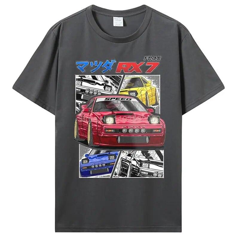 Classic Initial D T Shirt Unisex O-neck Cotton T-Shirt Unisex Hip Hop GTR Vaporwave JDM Car Tshirt Casual Daily Tee Streetwear
