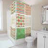 TU Shower Curtain Christmas Pattern Holiday Festive Waterproof Fabric Bathroom Decor Vintage Farmhouse Modern Style Home Decorat