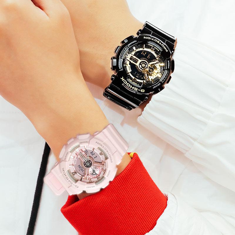 Casio Watch Series-GAGMA Waterproof and Shockproof Quartz Movement Resin Strap Japanese and Korean Watches Unisex Black GMA-S110MP-4A1PR&GA-110GB-1APR