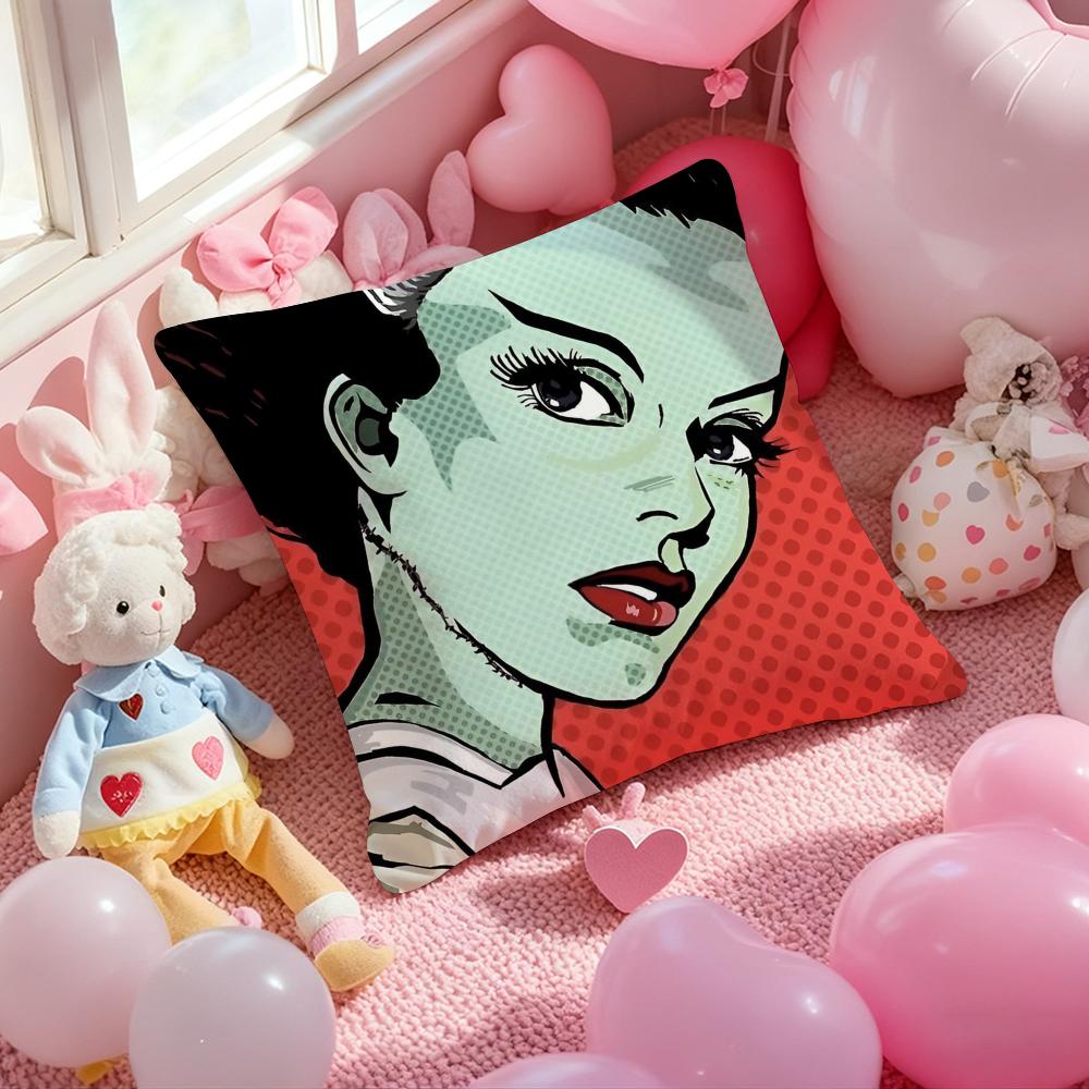 Horrible Bride of F-Frankenstein Cushion Cover Pattern Printed Pillowcase for Living Room Sofa Cushion Cover & Bedroom Decor