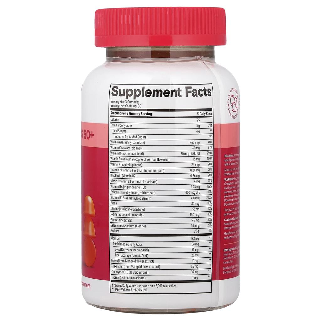 SmartyPants, Women's Plus 50+, Multi & Omega Gummies, Orange & Mango Orange, 90 Gummies