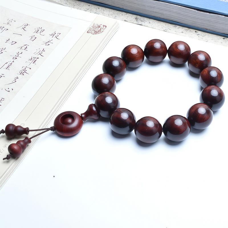 Venus Old Material Small-Leaf Red Sandalwood Prayer Beads Chain - High Oil Density, Unisex, New Chinese Style Decoration Gift