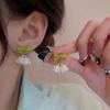 1Pair Sweet Bow Bell Orchid Stud Earrings For Women Girls Elegant Exquisite Versatile Advanced Sense Bowknot Earrings Jewelry