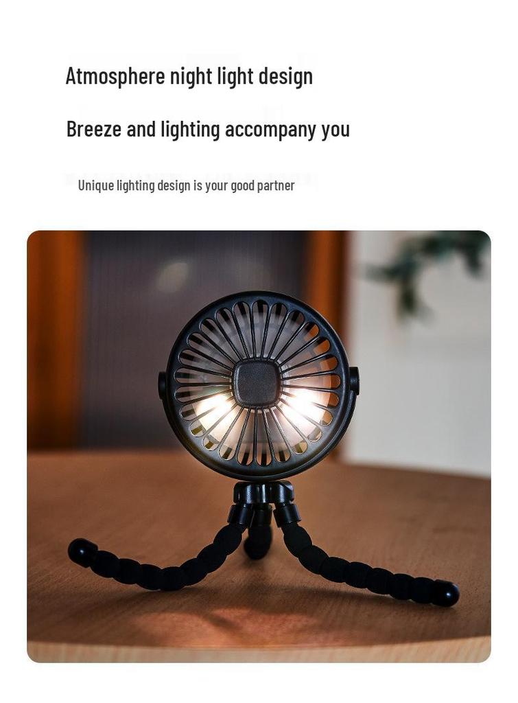 USB Rechargeable Portable Octopus Fan for Students, Dorms, Desktops, Outdoor Camping, Travel, and Strollers