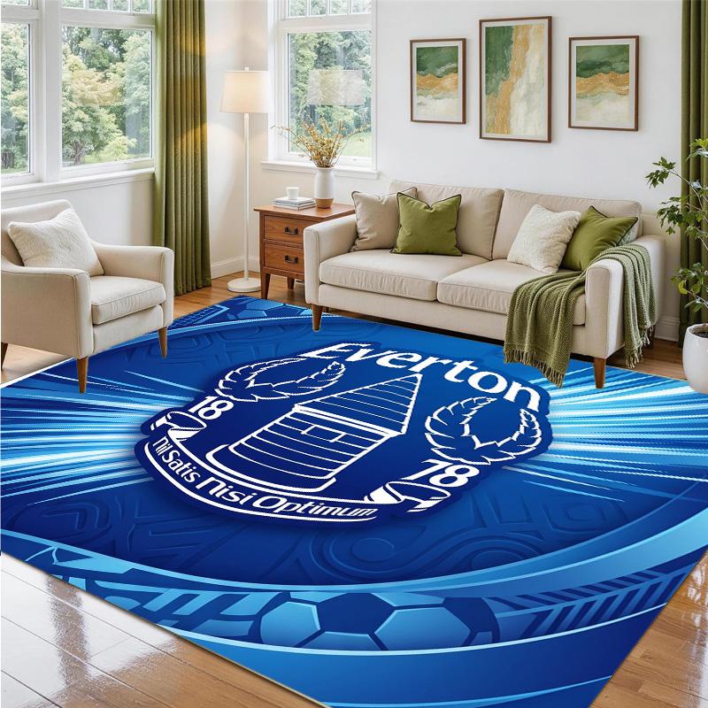 Everton Football Design Crystal Velvet Rug Soft Decorative Mat for Bedroom Entrance