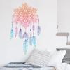 4pcs/set Wallpaper Bohemian Art Sticker Home English Wall Decal Lotus Feather Sticker  Bohemian