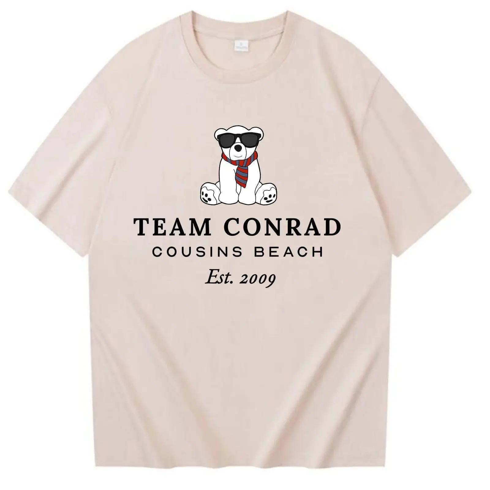 

TEAM CONRAD COUSINS BEACH Print Cotton T Shirt Fashion Casual Loose Short Sleeve Streetwear Tops Unisex Oversized High Quality 4XL