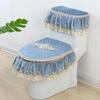 4 Season Purple Toilet Seat Cushion Velvet Lace Edge Toilet Pad Seat Set of 3 Pieces Seat Cushion Cover Zipper Style